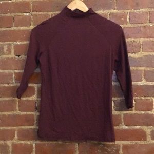 Burgundy Free people three quarter sleeves top
